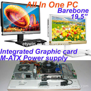 all in one barebone pc 19.5" LED monitor Integrated graphic card pc all in one desktop computer
